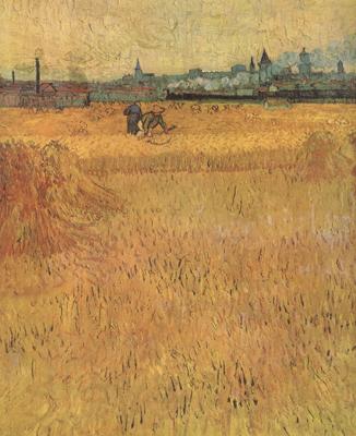Vincent Van Gogh Arles:Vew from the Wheat Fields (nn04) France oil painting art